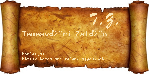 Temesvári Zalán névjegykártya